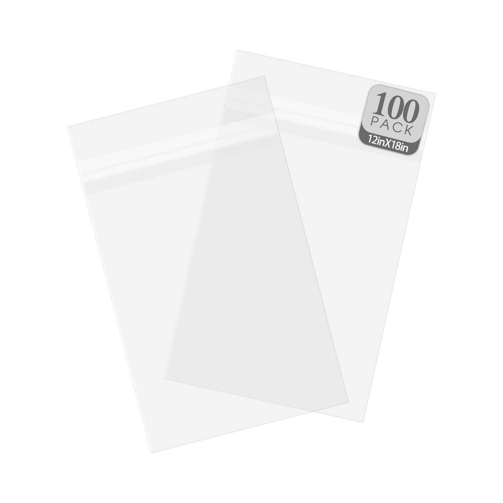 100 Pack Clear Acid-Free Bags for Art Mats and Pictures 12-7/16″ x 18-1/4″