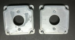 Lot of 2 – Hubbell / RACO Cat# 801C – 4″ Square Cover 1.406 Dia. Round Opening