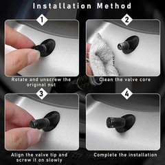 Carbon Fiber Tire Valve Stem Caps, 4-Piece Set for Car Motorcycle Bike Wheel Rim