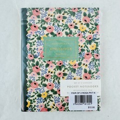 Rifle Paper Co. Pocket Notebook Unruled Set of 2 – Rosa Flower Pink 32 Pages