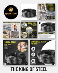 Lot of 10 x 3.5 lb Black Annealed Rebar Tie Wire 16 Gauge, (3300ft) SIMBA STEEL