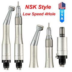 Dental Slow Low Speed Straight/Air Motor/ Contra Angle Handpiece 2/4Hole Fit NSK