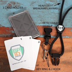 Specialist ID Vertical Top Load Three Card Badge Holder – Hard Plastic with Hea