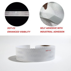 DOT-C2 Reflective Tape,White Silver 2Inch X30 Feet Waterproof Conspicuity Safety