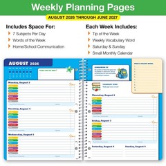 Global Datebooks 2026-2027 8.5 inches x 11 inches, Space Happy Planets