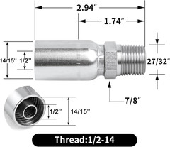 12Pack 1/2″ Hose X 1/2″ NPTF Male Pipe Thread Hydraulic Hose End Crimp Fitting C