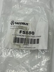 (QTY 2) SAFEWAZE 4ft Concrete Anchor Strap FS880 with Wear Pad D-ring Loop