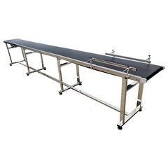 Electric 177×15.7in Industrial PVC Belt Conveyor 110V Two Guardrails Speed Adust