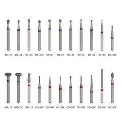 0.99 5Pcs Diamond Burs for High Speed Handpiece FG1.60mm Polishing Burs