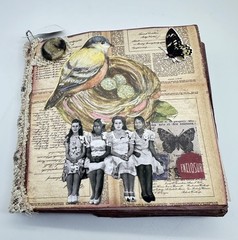 Hand Made Junk Journal Birds Nest And Butterfly Theme Coffee Dyed Paper