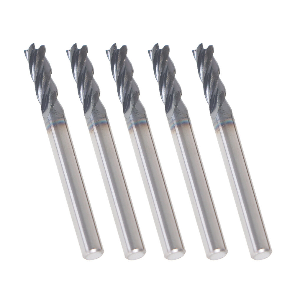 5Pcs 3/16″ 4 Flute Regular Carbide End Mill 2″ Overall Length TiALN COATED