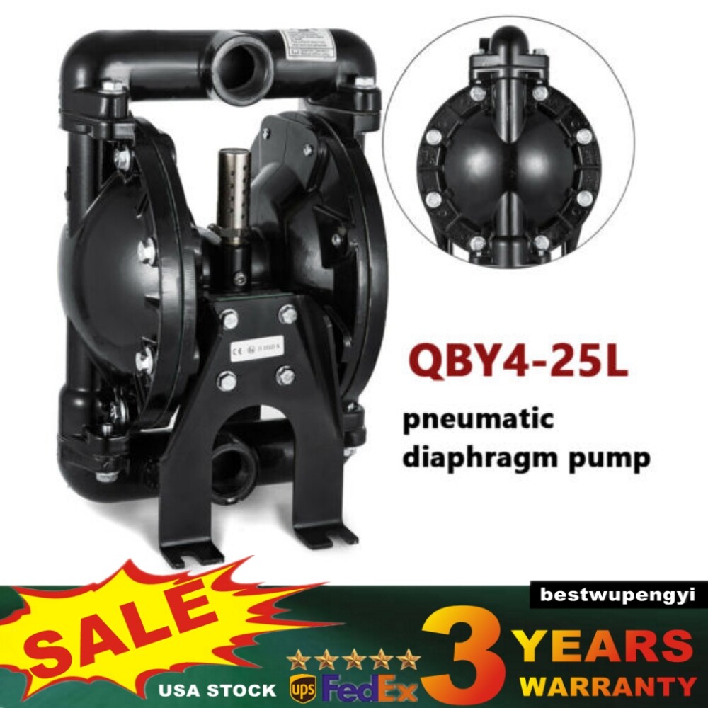 QBY4-25L Air-Operated Double Diaphragm Pump 1″ Inlet & Outlet 120 PSI 35 GPM HOT