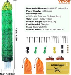 42″H x 164″L Electric Fence Netting – Durable PE Fencing for Livestock Safety