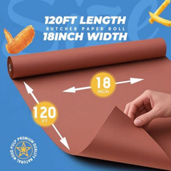 PH PERKHOMY Pink Butcher Paper Roll 18″ X 1200″ (100′) for Smoker BBQ Grilling S