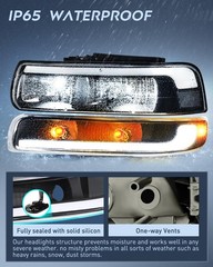 Black Housing Clear Reflector Headlight Assembly for 1999-2006 Silverado Taho…