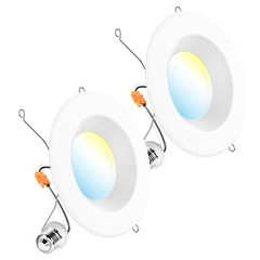 Sunco LED 6 Inch (2 Pack), 5 CCT in One (2700K, 3000K, 3500K, 4000K, 5000K)