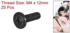 25Pcs M4-0.7 x 12mm Flat Round Head Machine Screws Phillips Drive Fastener