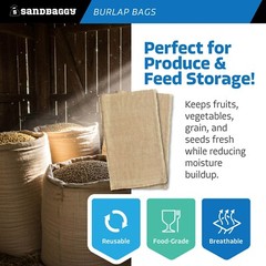 Burlap Bags Wholesale Bulk (50) 24 x 40 – Sacks Potato Race Sandbags Home Depot