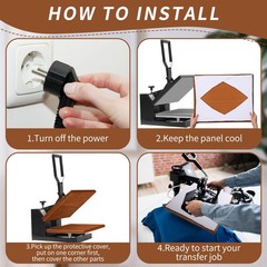 Zhengmy 2 Pcs 16 x 20 Inch Heat Press Platen Wrap Cover Non as picture shown