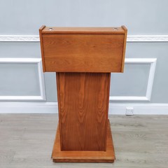 Deluxe Podium Wood Lectern Church Pulpit Wheels Political Debate Event Funeral