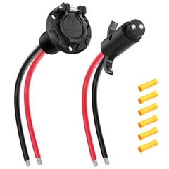 MICTUNING Trolling Motor Plug and Receptacle 12-24V 8 AWG Socket for Marine Boat
