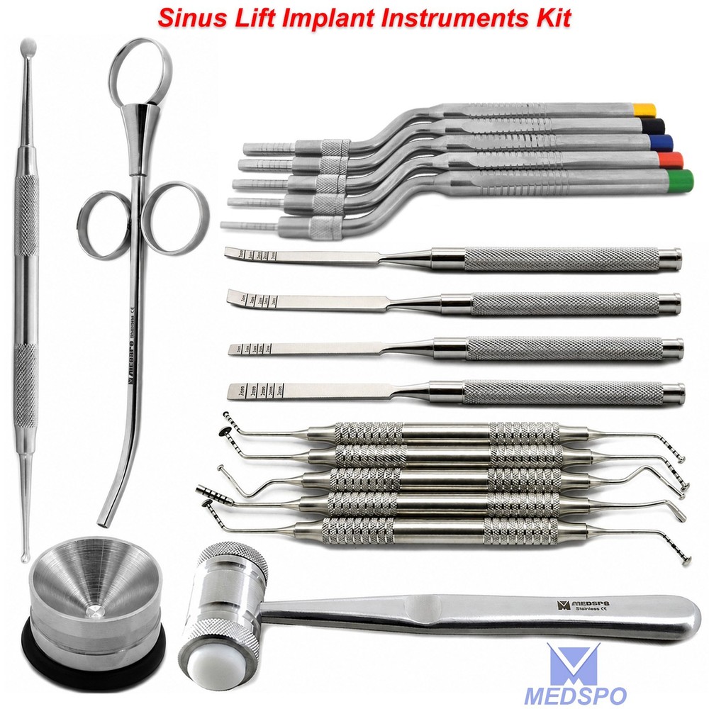 Dental Implant Sinus Lift Instruments Elevators Syringe Spreading Mallet Hammer