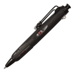 Tombow AirPress 56065 Ballpoint Pen, Black Barrel, 0.7mm Fine, Black Ink