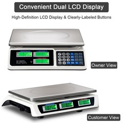 66Lbs Digital Weight Scale Price Computing Retail Count Scale Food Meat Scales