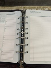 Franklin Covey Zip Planner 7 Ring Dark Brown Leather Binder