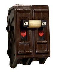 Wadsworth A220N 20 Amp 2 Pole 2P Type A METAL FOOT Circuit Breaker A220 WA220