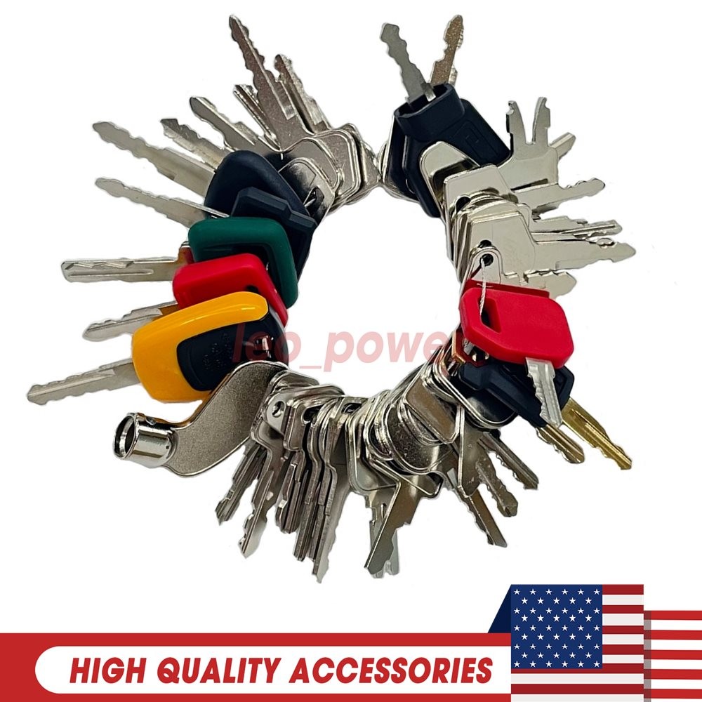 41 Heavy Equipment Keys for Case Cat Komatsu JCB Kubota Bobcat Volvo Doosan JLG