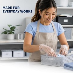 Medium Disposable Vinyl Gloves Powder-Free Latex-Free Food Safe 100 Count