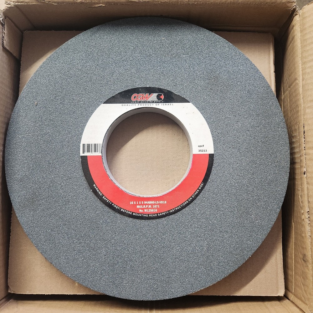 16″ x 1″ x 5″ CGW Abrasives 94AB60-L5-VD18 Grinding Wheel