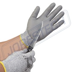 Cut Resistant Work Gloves Grey PU Palm Coated Cut A3 – 1 Pairs JORESTECH