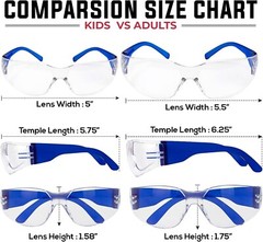 Crystal Kids Clear Lens Color Temple Variety Safety Glasses (Pack of 12)