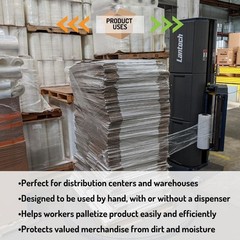 Machine Pallet Stretch Wrap Plastic Shrink Film Clear 10″x6000′ 80 Gauge 2 Rolls