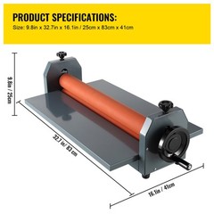 VEVOR 25.5in 648mm Manual Cold Roll Laminator Vinyl Photo Laminating Machine