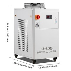 VEVOR Industrial Water Chiller CW-6000 15L 65L/min Laser Chiller with Compressor