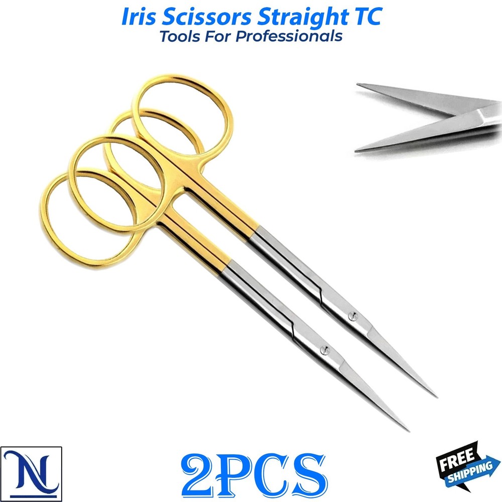 NEW German TC Iris Scissors Straight Surgical Dental Surgery Instrument