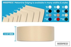 ® 1 & 1/2 inch Beige Cream Melamine Iron-On Edging – 25 ft Edge Tape – Pre-Gl…