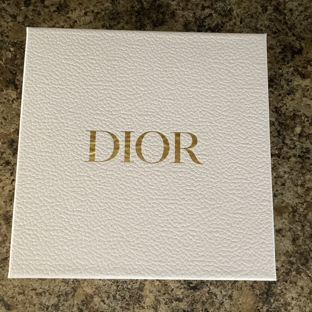 Authentic CHRISTIAN DIOR Empty White Textured Gift Box 8.5×8.5×4