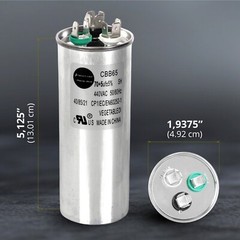 AC Capacitor 70uf 370/440V 70+5 MFD CBB65 UL Listed for HVAC & AC Systems