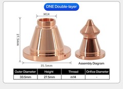 DNE Laser Cutting Nozzle D15H15 1.0-5.0mm For DNE Laser Cutting Machine Cut Head