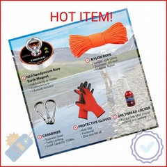 FINDMAG 1000 LBS Pulling Force Magnet Fishing Kit Fishing Magnets with Rope, Pre