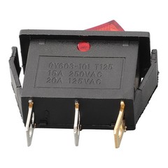 Rocker Switch AC 16A 250V Red/yellow/blue/green/black 3 Pins ABS/plastic