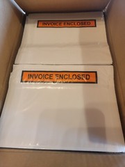 Tape Logic PL 23 Orange Envelopes – “Invoice Enclosed” (7″ x 5 1/2″, 1000/Case)