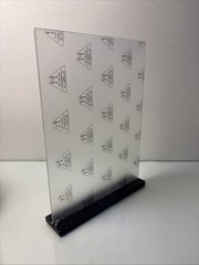 8.5 x 11 Acrylic Sign Holder w/ Black Plastic Base Double Sided Display