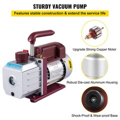 4.5 CFM Single-Stage Rotary Vacuum Pump HVAC/Auto AC 4.5CFM 1/3HP 1/4″ACME inlet