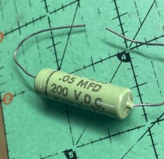 CORNELL DUBILIER Axial Film CAPACITOR .05uF 200v 10% PM2S5 (.047uF) Vintage