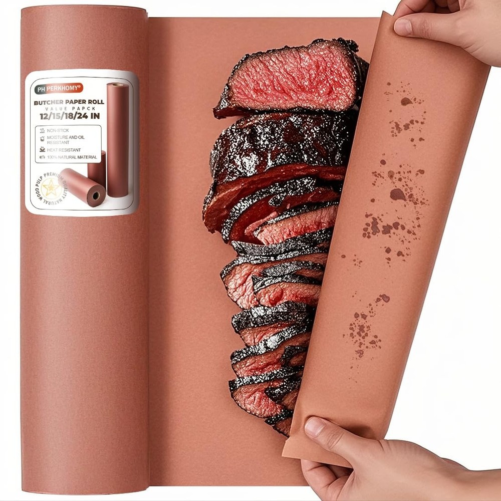 Pink Butcher Paper Roll 18 Inch x 80 Foot Smoker BBQ Grilling Meat Unwaxed Uncoa